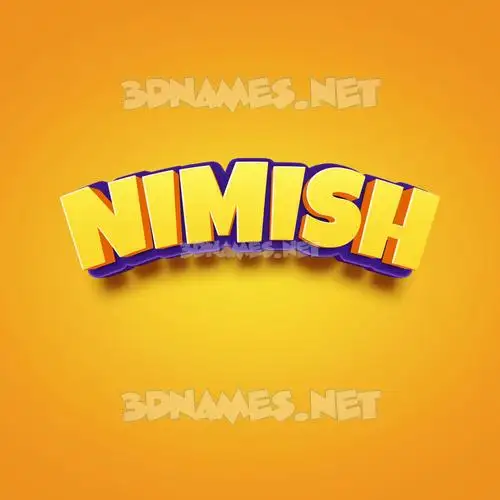 nimish in Orange Toon style - 3D name wallpaper