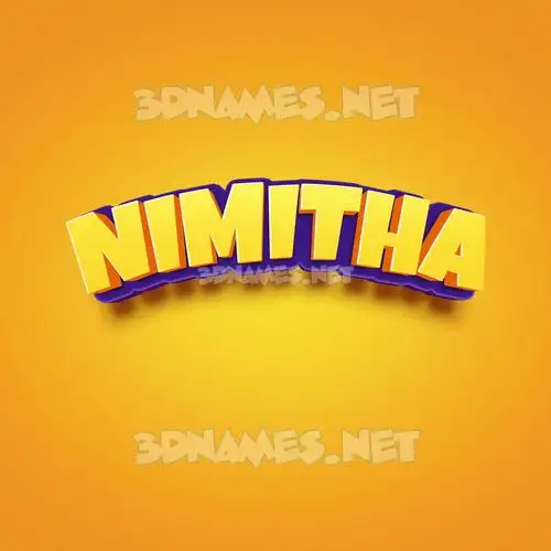 nimitha in Orange Toon style - 3D name wallpaper