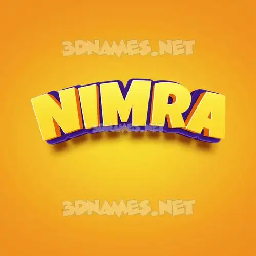 nimra in Orange Toon style - 3D name wallpaper