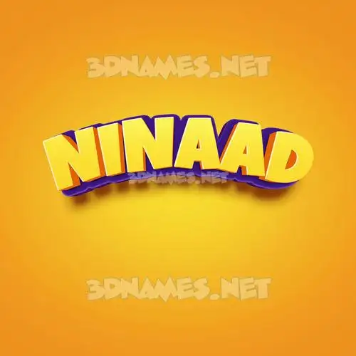 ninaad in Orange Toon style - 3D name wallpaper