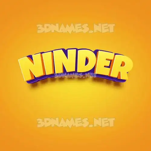 ninder in Orange Toon style - 3D name wallpaper ninder in Orange Toon style - 3D name wallpaper