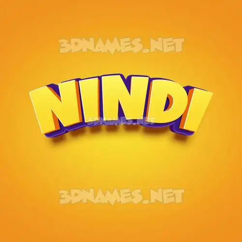 nindi in Orange Toon style - 3D name wallpaper nindi in Orange Toon style - 3D name wallpaper