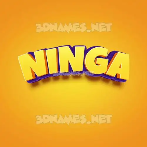 ninga in Orange Toon style - 3D name wallpaper
