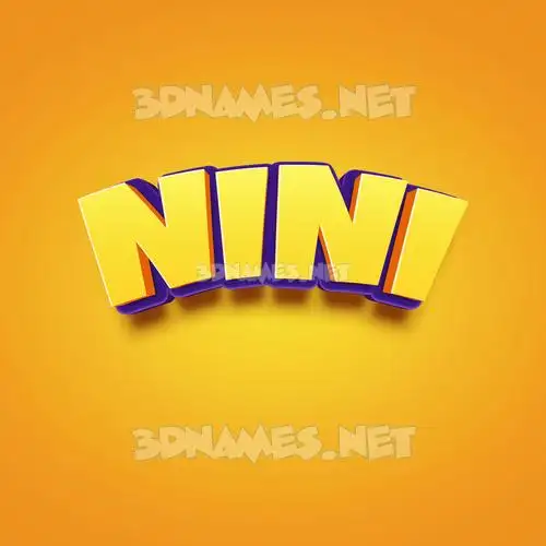 nini in Orange Toon style - 3D name wallpaper
