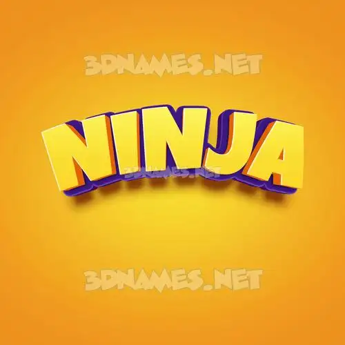 ninja in Orange Toon style - 3D name wallpaper