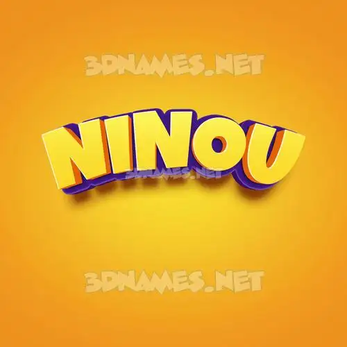 ninou in Orange Toon style - 3D name wallpaper
