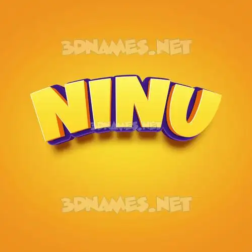 ninu in Orange Toon style - 3D name wallpaper
