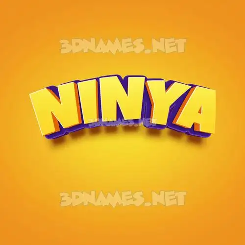 ninya in Orange Toon style - 3D name wallpaper