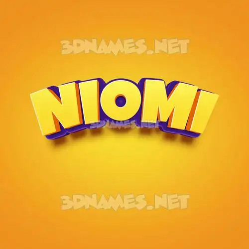 niomi in Orange Toon style - 3D name wallpaper