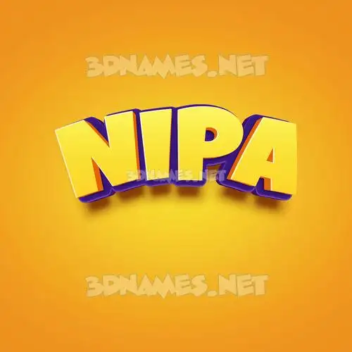 nipa in Orange Toon style - 3D name wallpaper