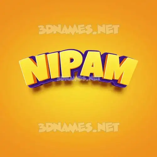 nipam in Orange Toon style - 3D name wallpaper