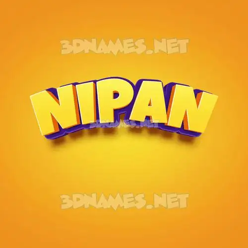 nipan in Orange Toon style - 3D name wallpaper