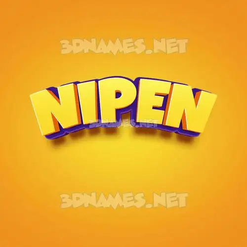 nipen in Orange Toon style - 3D name wallpaper