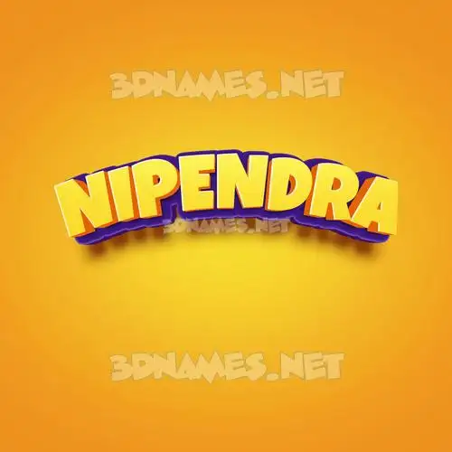 nipendra in Orange Toon style - 3D name wallpaper