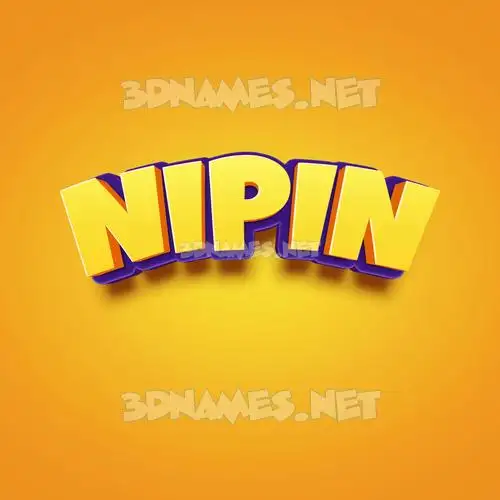 nipin in Orange Toon style - 3D name wallpaper