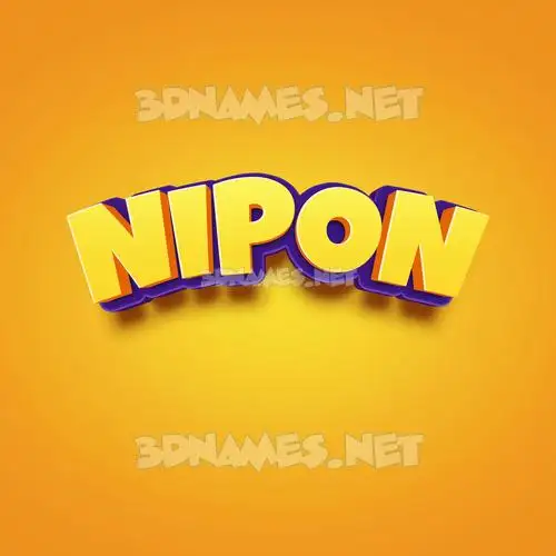nipon in Orange Toon style - 3D name wallpaper