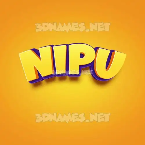 nipu in Orange Toon style - 3D name wallpaper