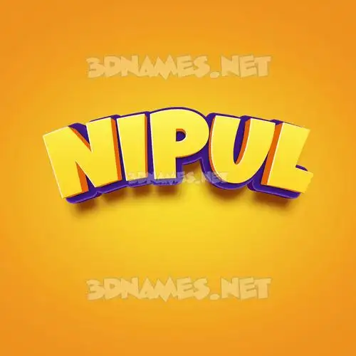 nipul in Orange Toon style - 3D name wallpaper
