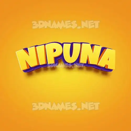 nipuna in Orange Toon style - 3D name wallpaper