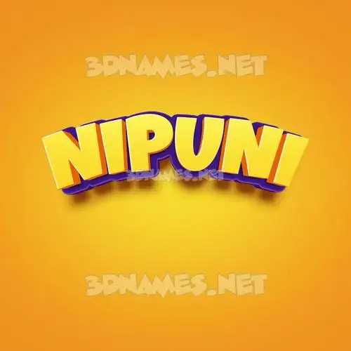 nipuni in Orange Toon style - 3D name wallpaper