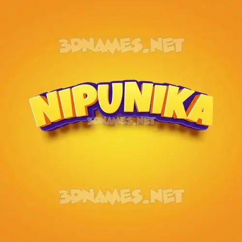 nipunika in Orange Toon style - 3D name wallpaper