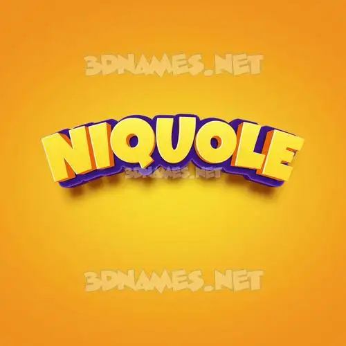 niquole in Orange Toon style - 3D name wallpaper