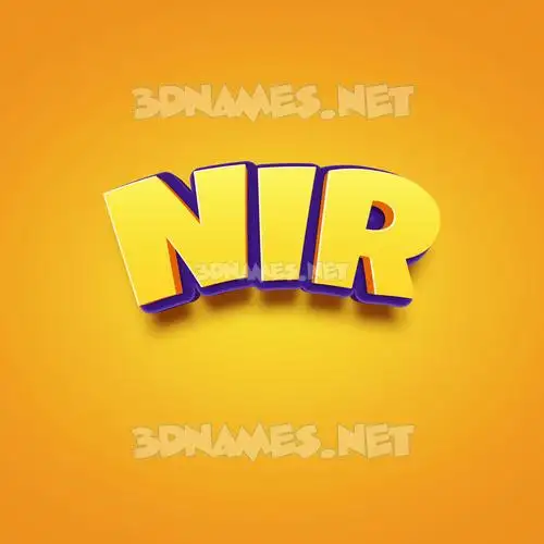 nir in Orange Toon style - 3D name wallpaper