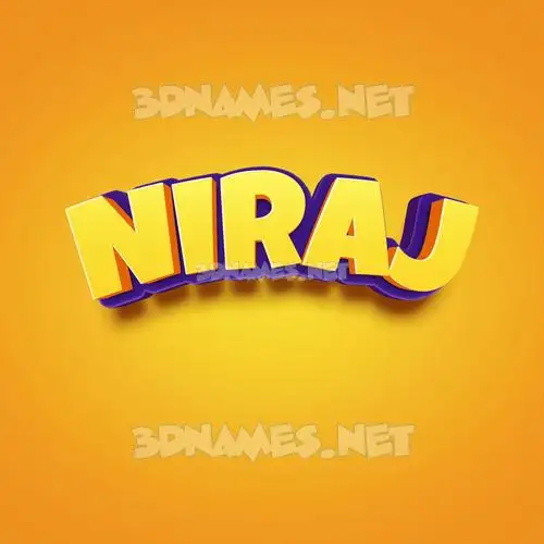niraj in Orange Toon style - 3D name wallpaper