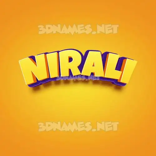 nirali in Orange Toon style - 3D name wallpaper
