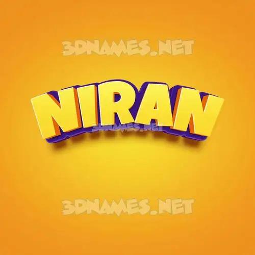 niran in Orange Toon style - 3D name wallpaper