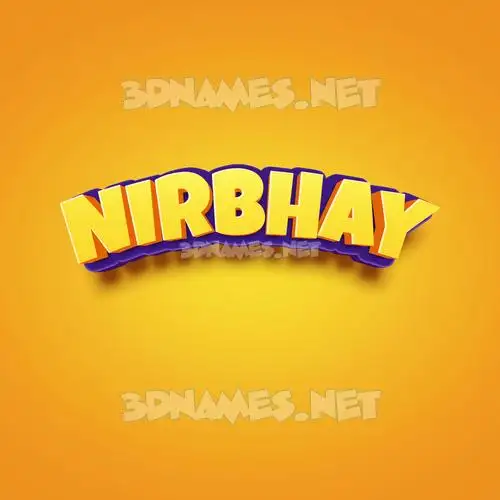 nirbhay in Orange Toon style - 3D name wallpaper