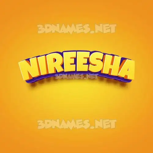 nireesha in Orange Toon style - 3D name wallpaper