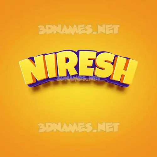 niresh in Orange Toon style - 3D name wallpaper