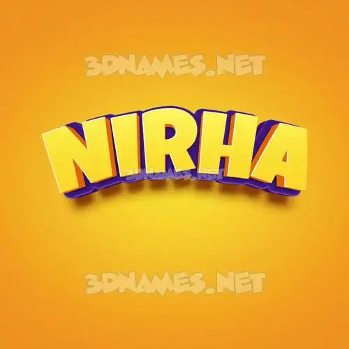 nirha in Orange Toon style - 3D name wallpaper
