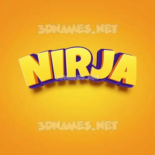 nirja in Orange Toon style - 3D name wallpaper