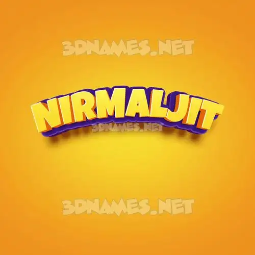 nirmaljit in Orange Toon style - 3D name wallpaper