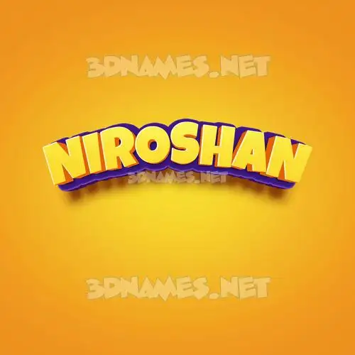 niroshan in Orange Toon style - 3D name wallpaper