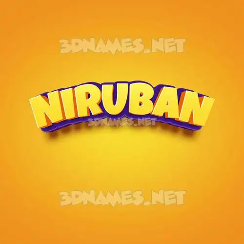 niruban in Orange Toon style - 3D name wallpaper