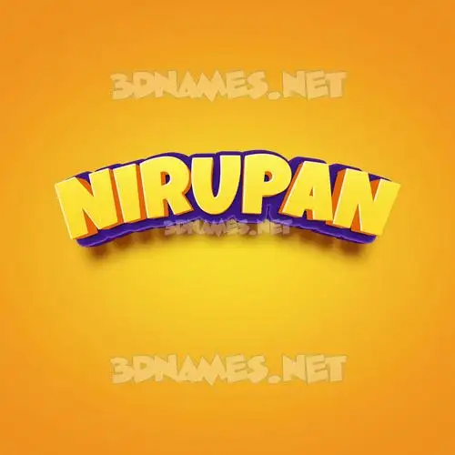 nirupan in Orange Toon style - 3D name wallpaper