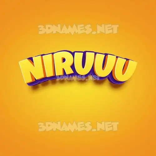 niruuu in Orange Toon style - 3D name wallpaper