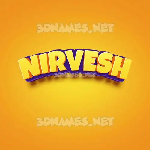 nirvesh in Orange Toon style - 3D name wallpaper