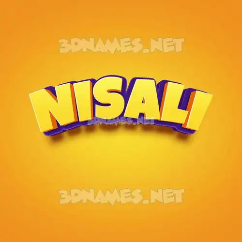 nisali in Orange Toon style - 3D name wallpaper