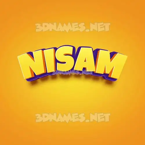 nisam in Orange Toon style - 3D name wallpaper