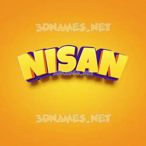 nisan in Orange Toon style - 3D name wallpaper