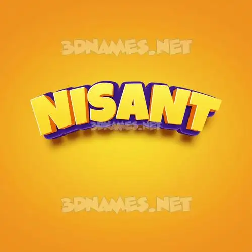 nisant in Orange Toon style - 3D name wallpaper