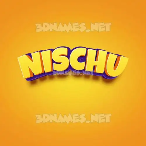 nischu in Orange Toon style - 3D name wallpaper