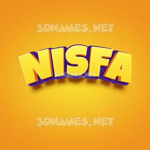 nisfa in Orange Toon style - 3D name wallpaper
