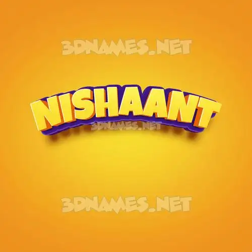 nishaant in Orange Toon style - 3D name wallpaper