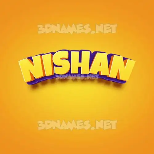 nishan in Orange Toon style - 3D name wallpaper