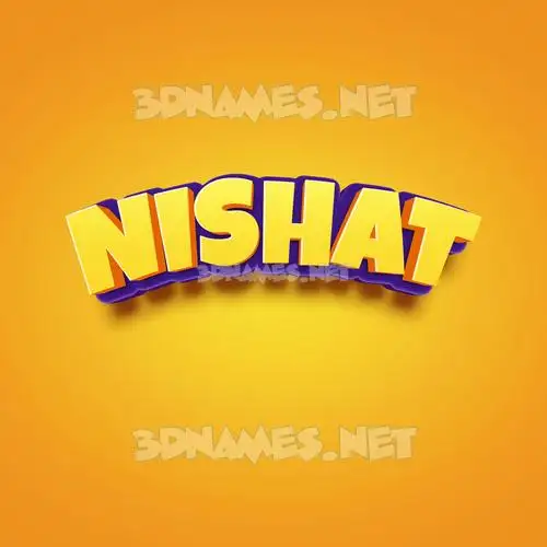 nishat in Orange Toon style - 3D name wallpaper